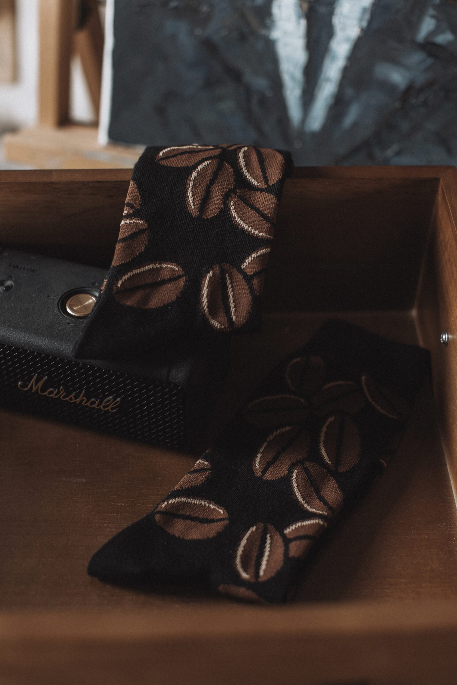 0V7A3103 Coffee Bean Pattern Socks - 图片 5