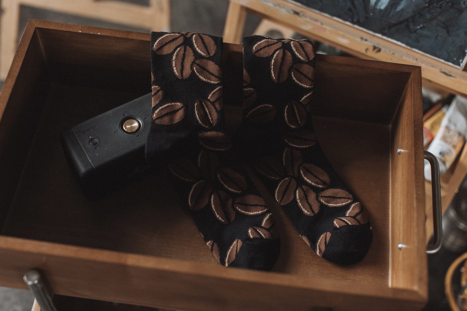 0V7A3109 Coffee Bean Pattern Socks - 图片 2