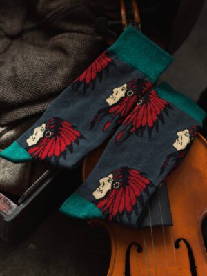 Tribal Pattern Crew Socks