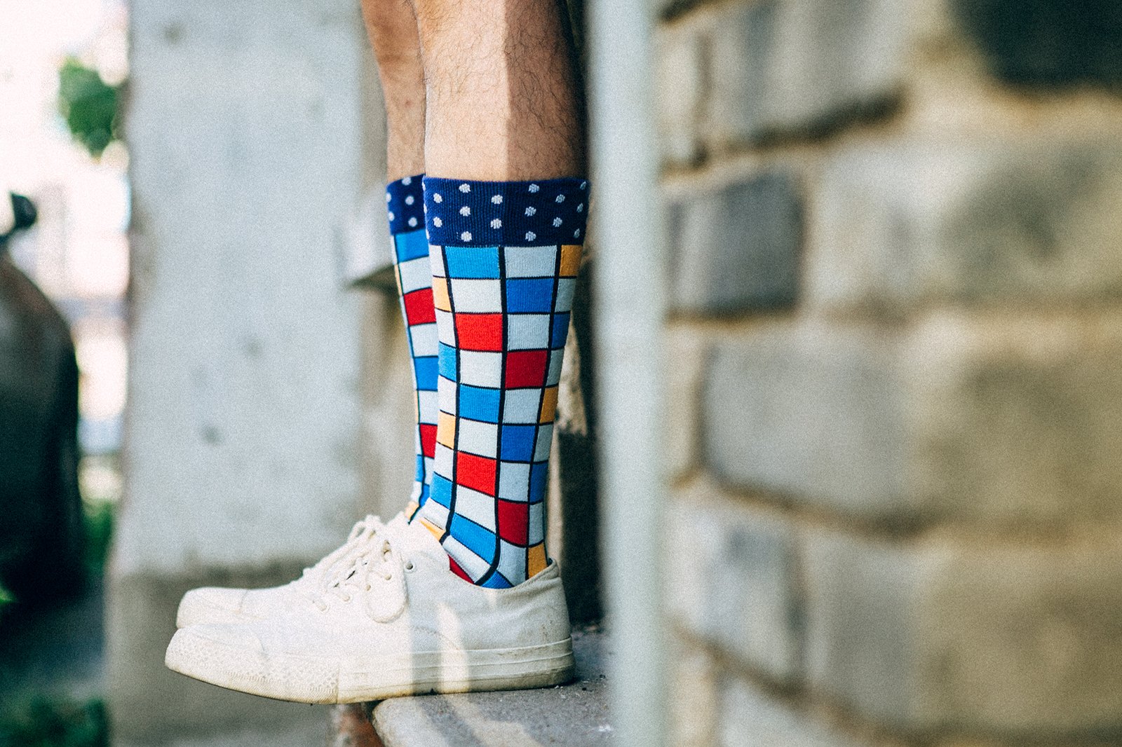 8K5F3395 Colorful Geometric Knee-High Socks - 图片 6