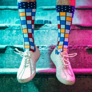 Colorful Geometric Knee-High Socks