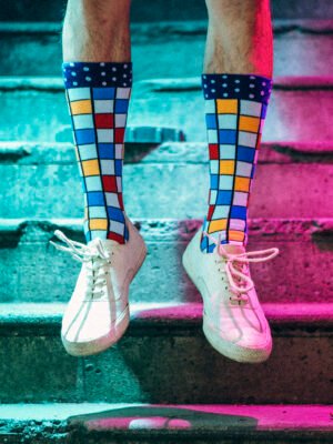Colorful Geometric Knee-High Socks